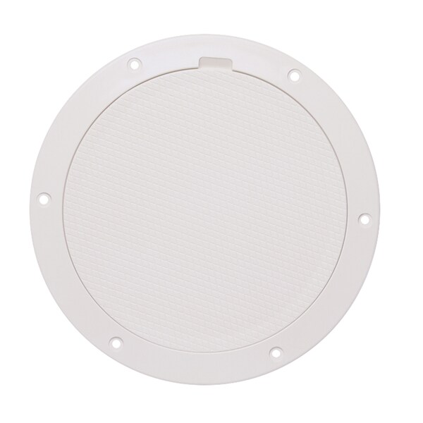 Beckson DP65-W Pry-Out Deck Plate - 6" with Diamond Center, White